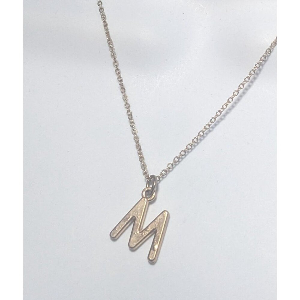 Gold Letter M Necklace - Picture 6 of 7